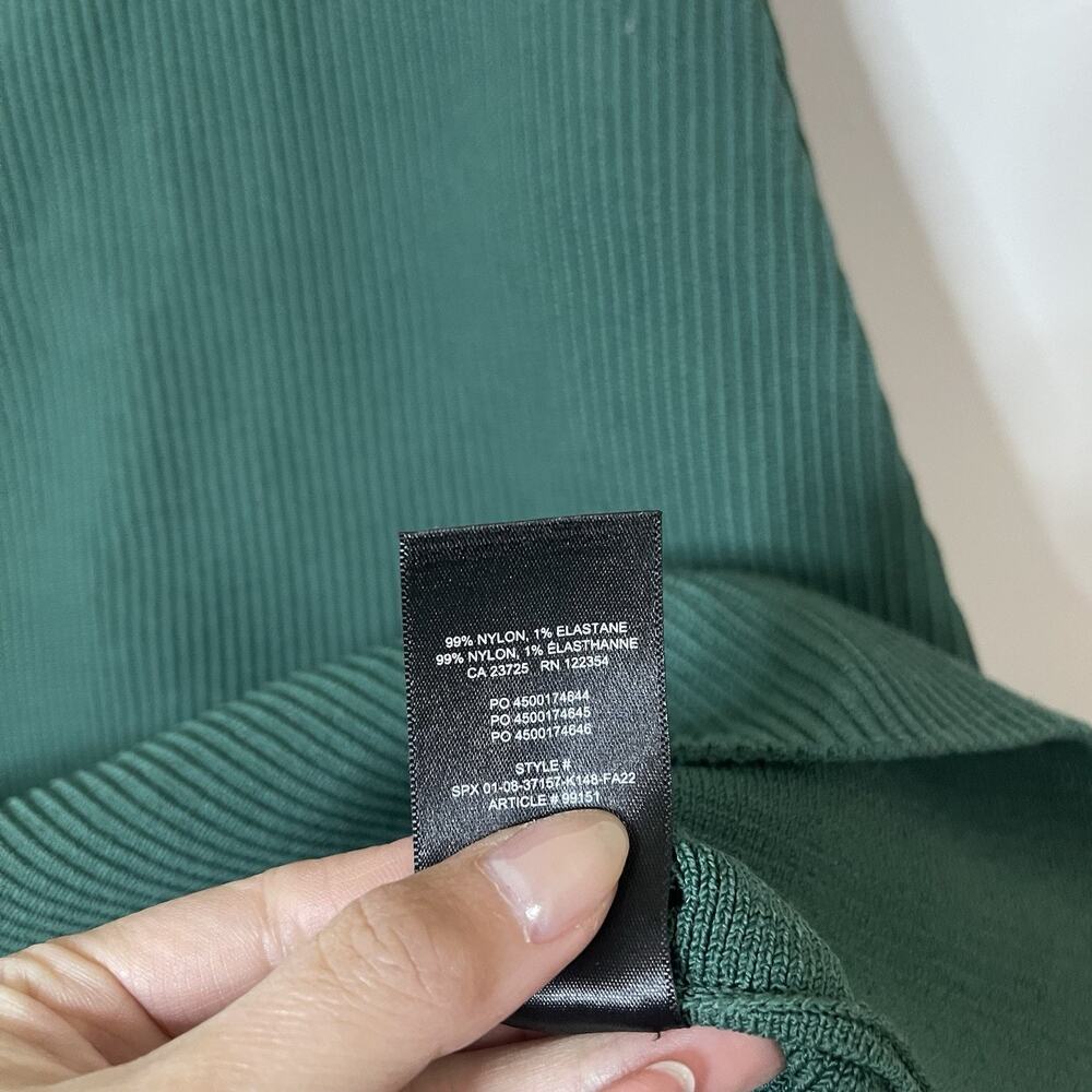 Aritizia Babaton Sculpt Knit Squareneck ribbed tank mini dress forest green Med - Picture 5 of 6